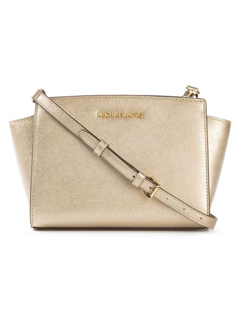 michael kors gold crossbody purse